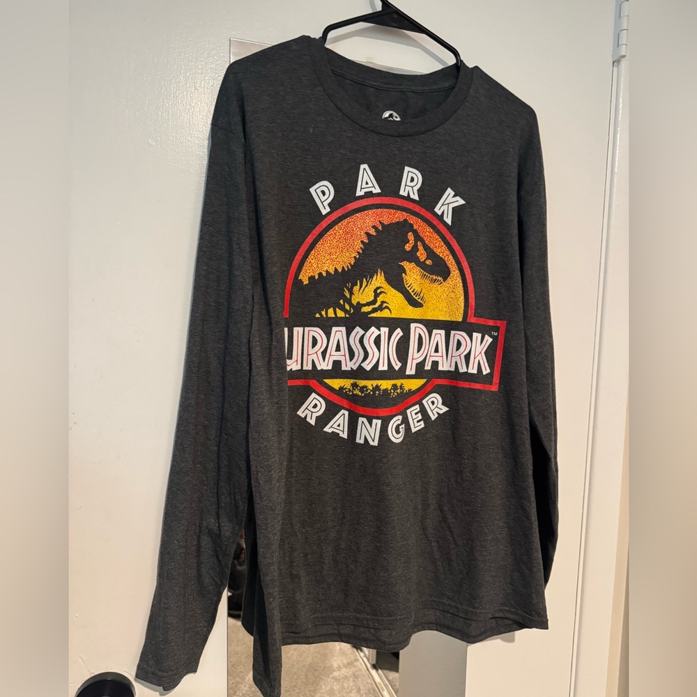 Universal Studios Official Jurassic Park Ranger Long Sleeve Tee - Charcoal